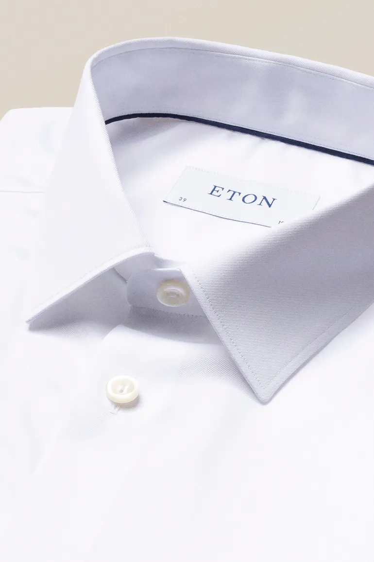 Eton business overhemd super slim fit wit Signature Twill effen