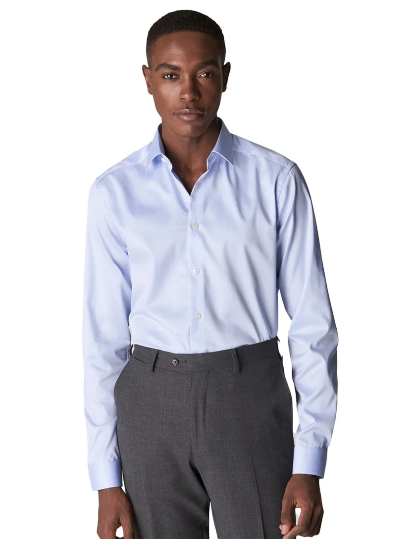 Eton business overhemd super slim fit Signature Twill lichtblauw