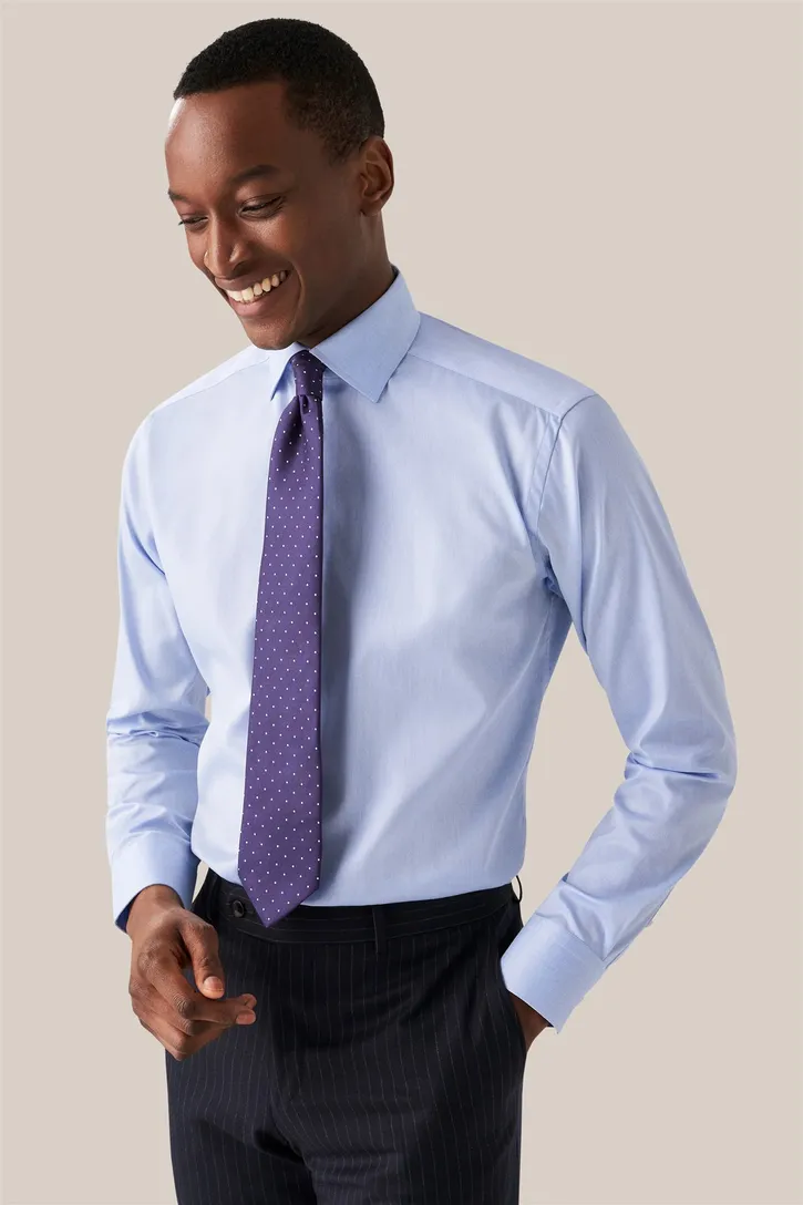Eton business Signature Twill overhemd super slim fit lichtblauw