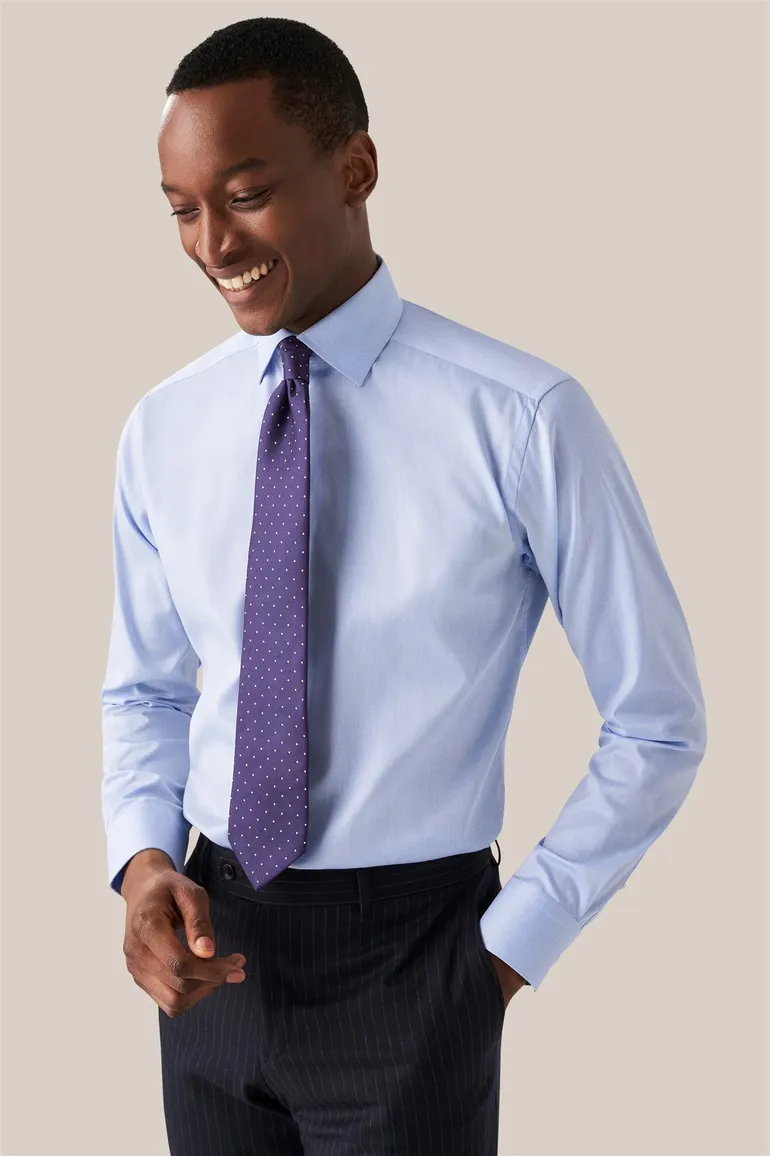 Eton business Signature Twill overhemd super slim fit lichtblauw