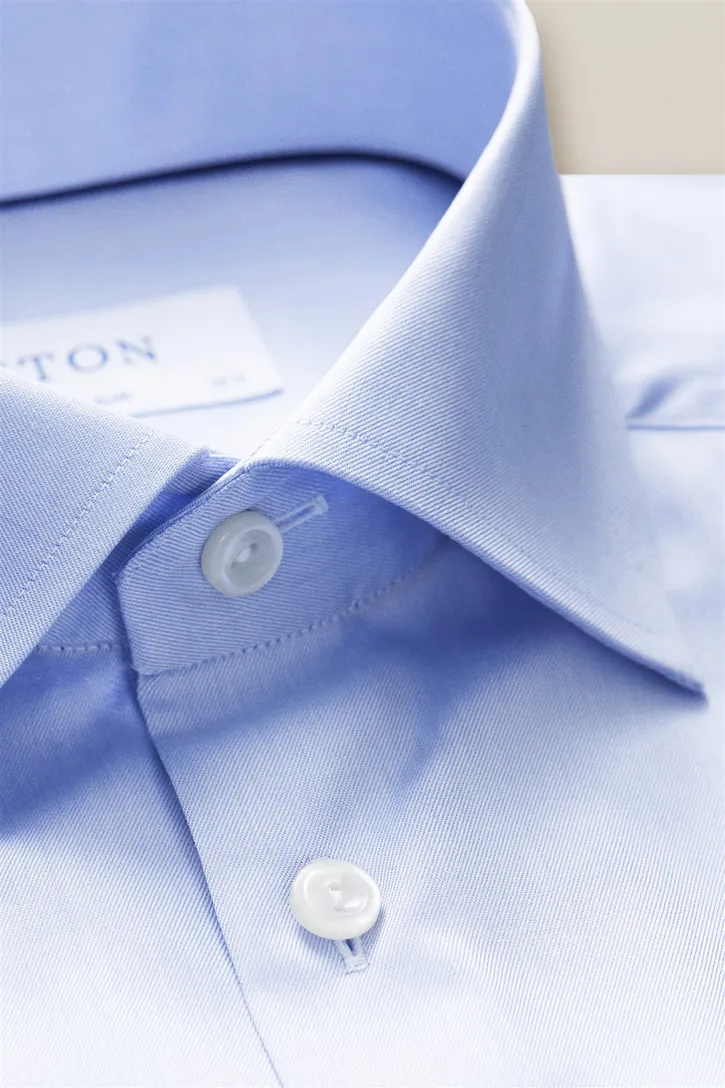 Eton business Signature Twill overhemd super slim fit lichtblauw