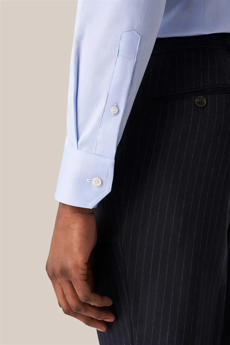 Eton business Signature Twill overhemd super slim fit lichtblauw