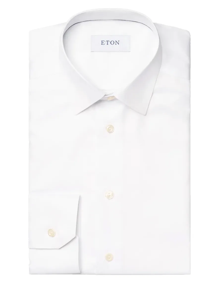 Eton overhemd wit effen