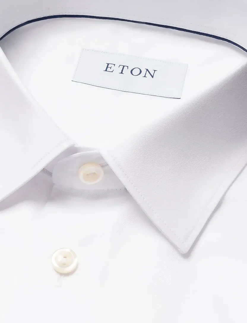 Eton overhemd wit effen cutaway collar