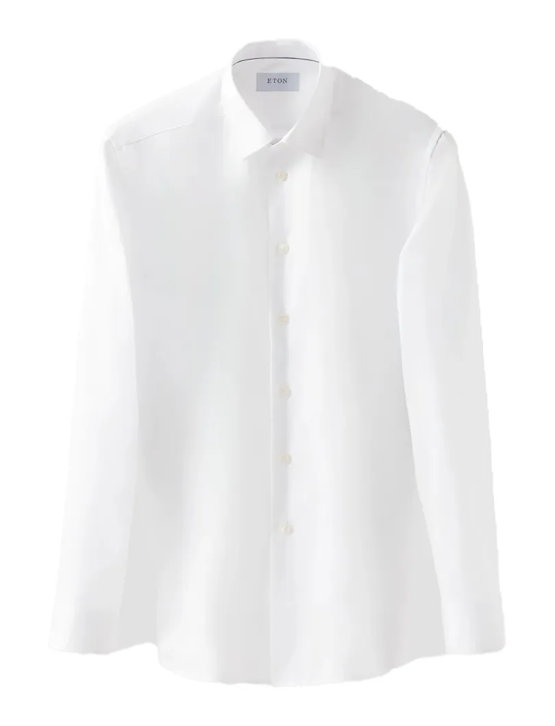 Eton overhemd wit effen cutaway collar