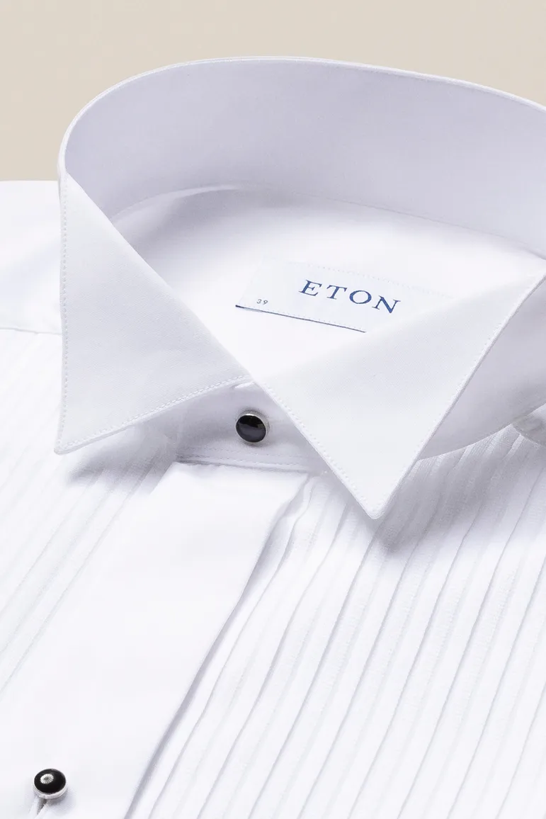 Eton overhemd wit Plissé Tuxedo French Cuff slim fit