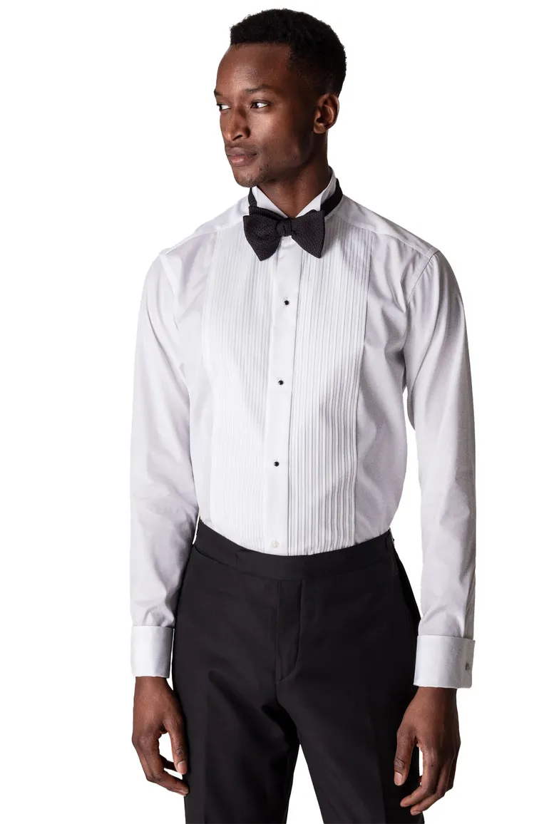 Eton overhemd wit Plissé Tuxedo French Cuff slim fit