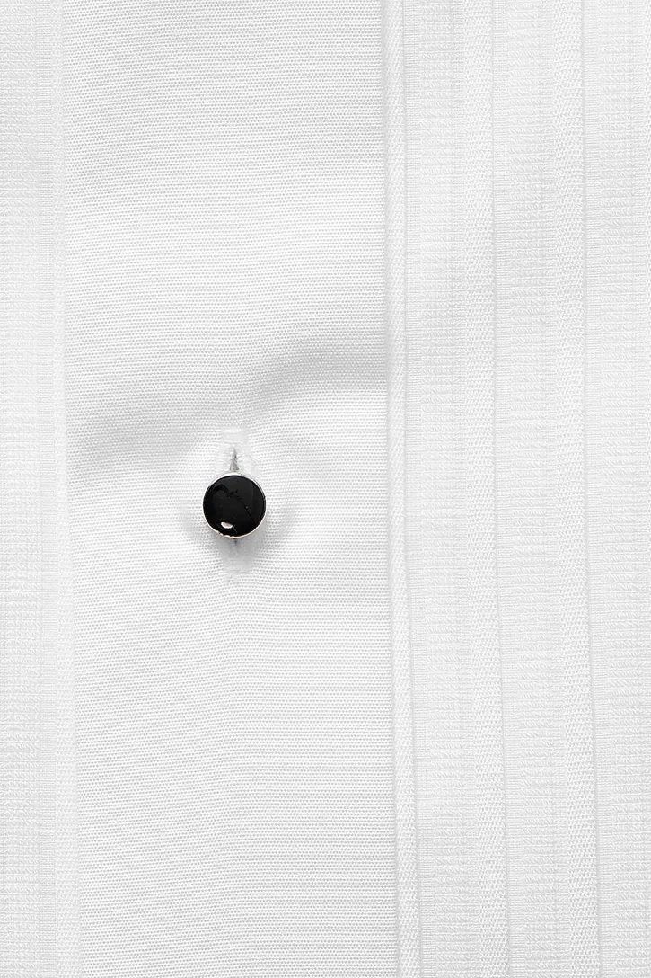 Eton black tie Plissé business overhemd katoen slim fit wit