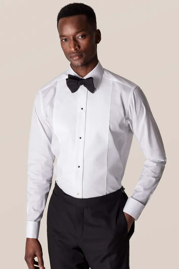 Katoenen Eton overhemd effen witFrench Cuff
