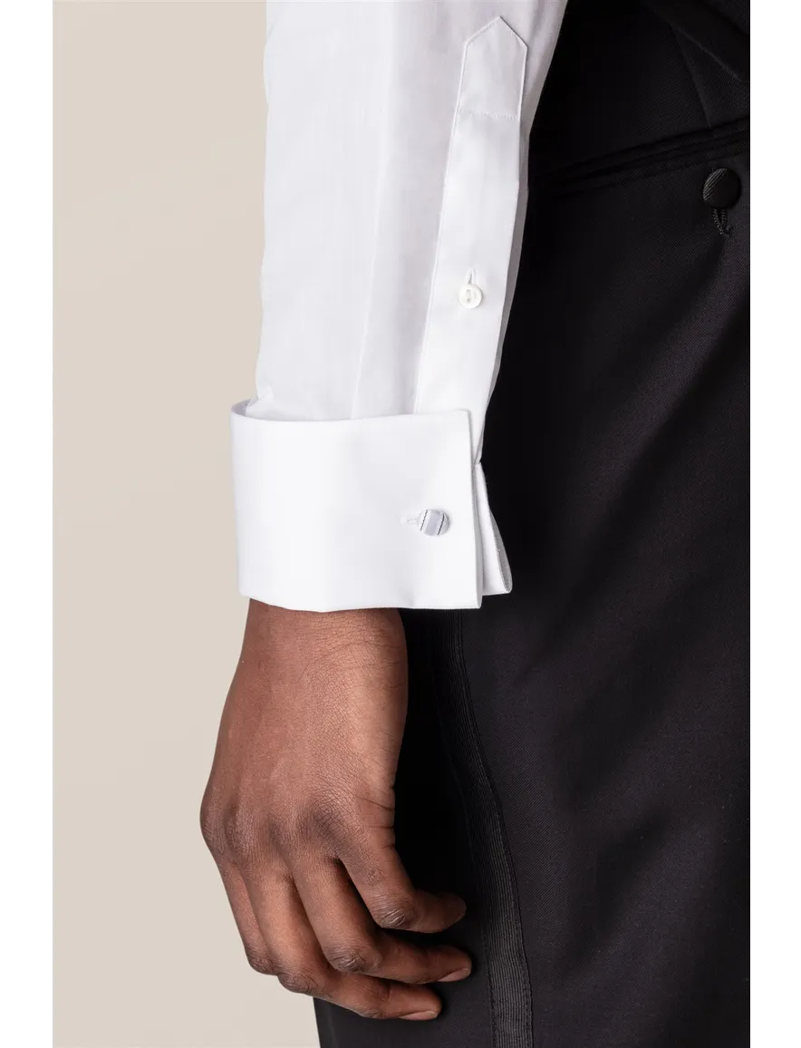 Eton overhemd katoen effen wit French Cuff