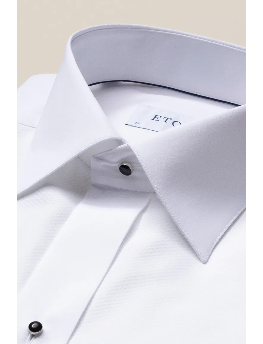 Eton overhemd katoen effen wit French Cuff