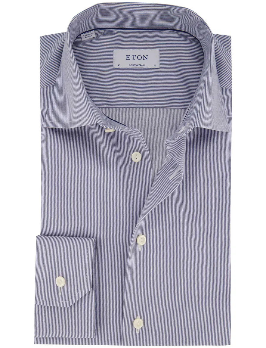 Eton overhemd blauw
