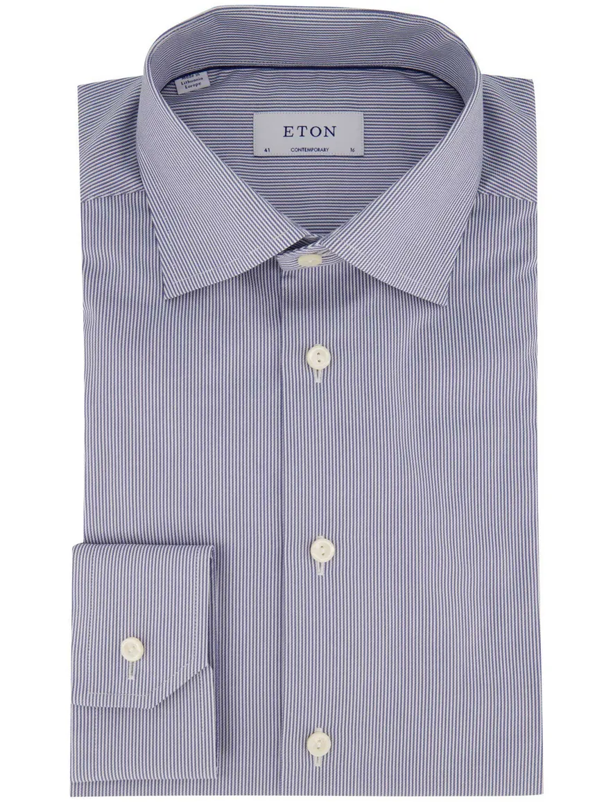 Eton overhemd blauw