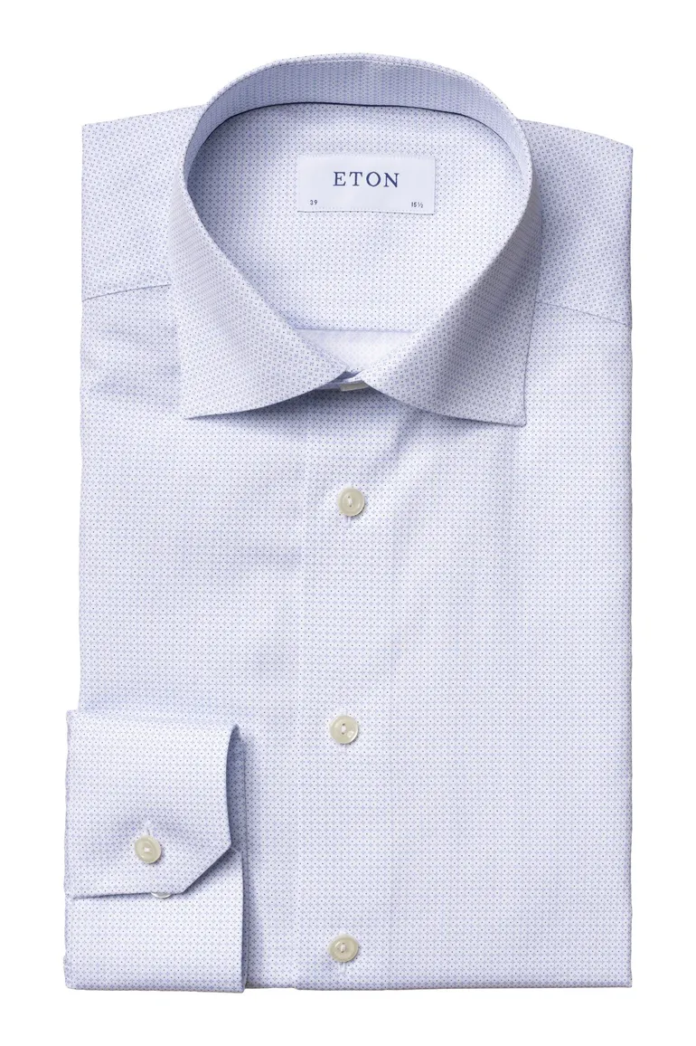 contemporary fit Eton overhemd lichtblauw poplin katoen