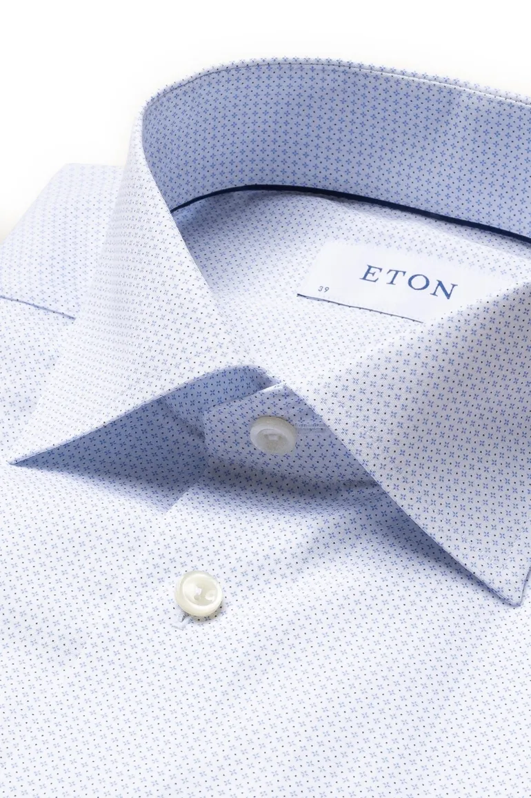 Eton overhemd lichtblauw Micro Printed