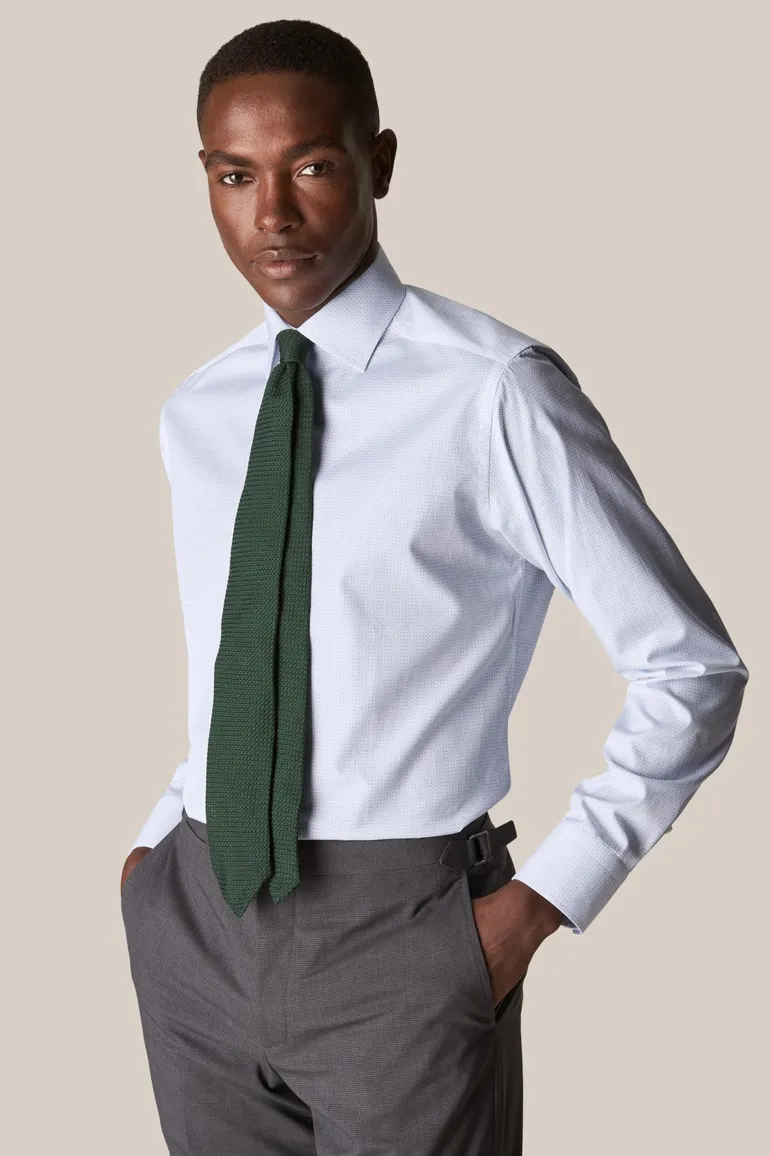 contemporary fit Eton overhemd lichtblauw poplin katoen