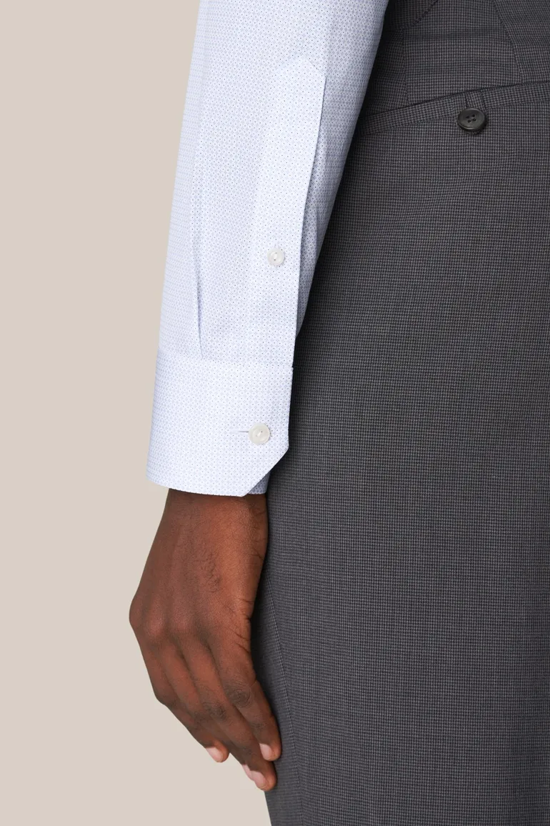 contemporary fit Eton overhemd lichtblauw poplin katoen