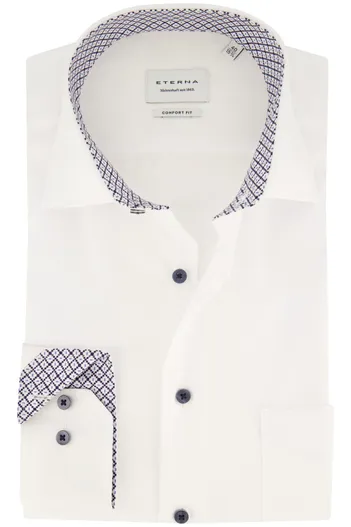 Eterna Strijkvrij wit Eterna katoen comfort fit overhemd