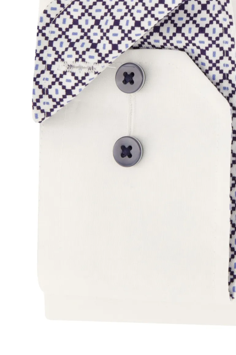 Wit Eterna overhemd comfort fit katoen strijkvrij