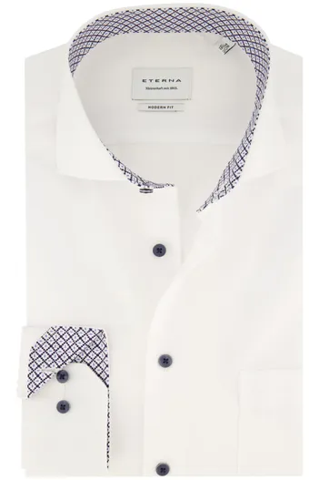 Eterna Eterna Modern Fit overhemd normale fit wit effen
