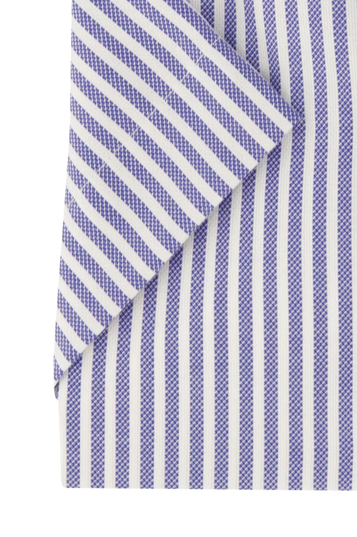 Eterna overhemd korte mouw blauw gestreept