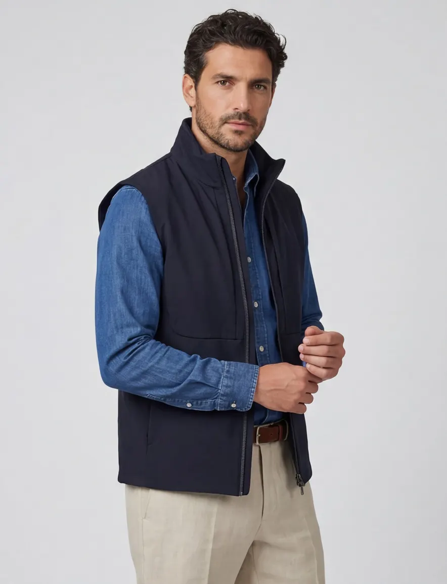 Paul & Shark bodywarmer donkerblauw effen