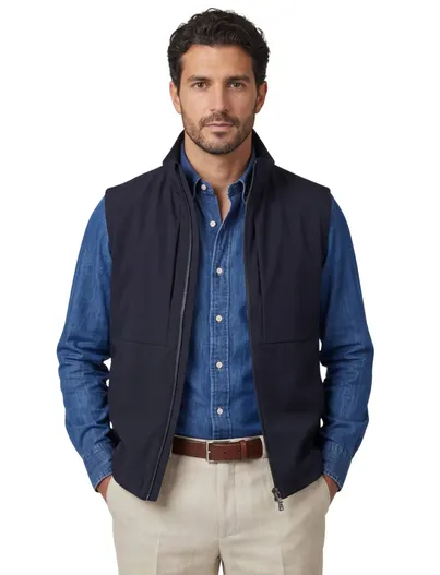 Paul & Shark Paul & Shark bodywarmer donkerblauw effen