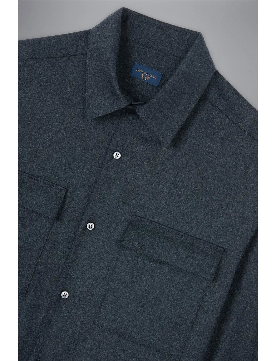 Paul & Shark Overshirt grijs dubbele borstzak