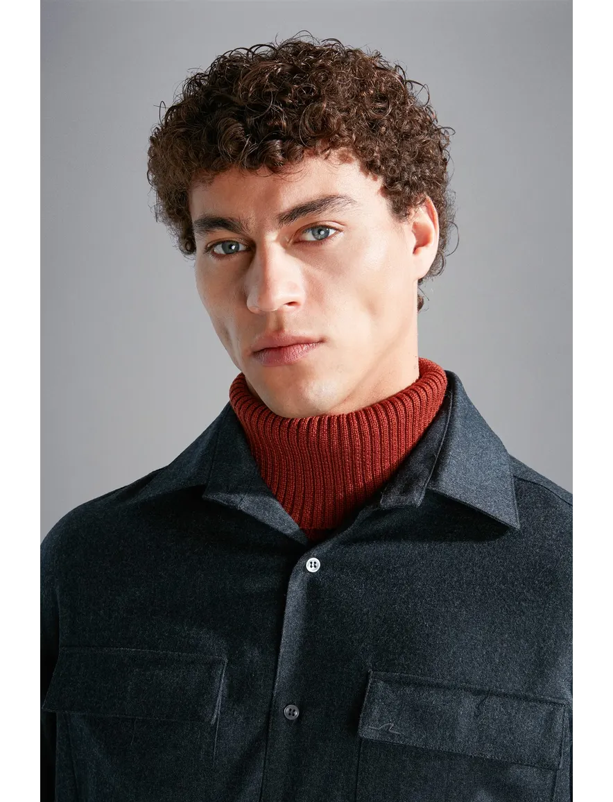 Paul & Shark Overshirt grijs dubbele borstzak