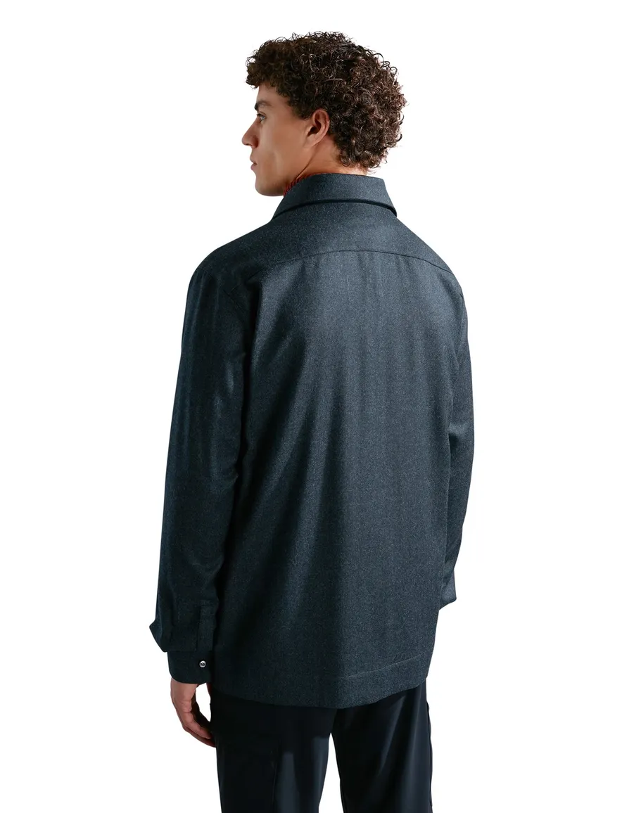 Paul & Shark Overshirt grijs dubbele borstzak