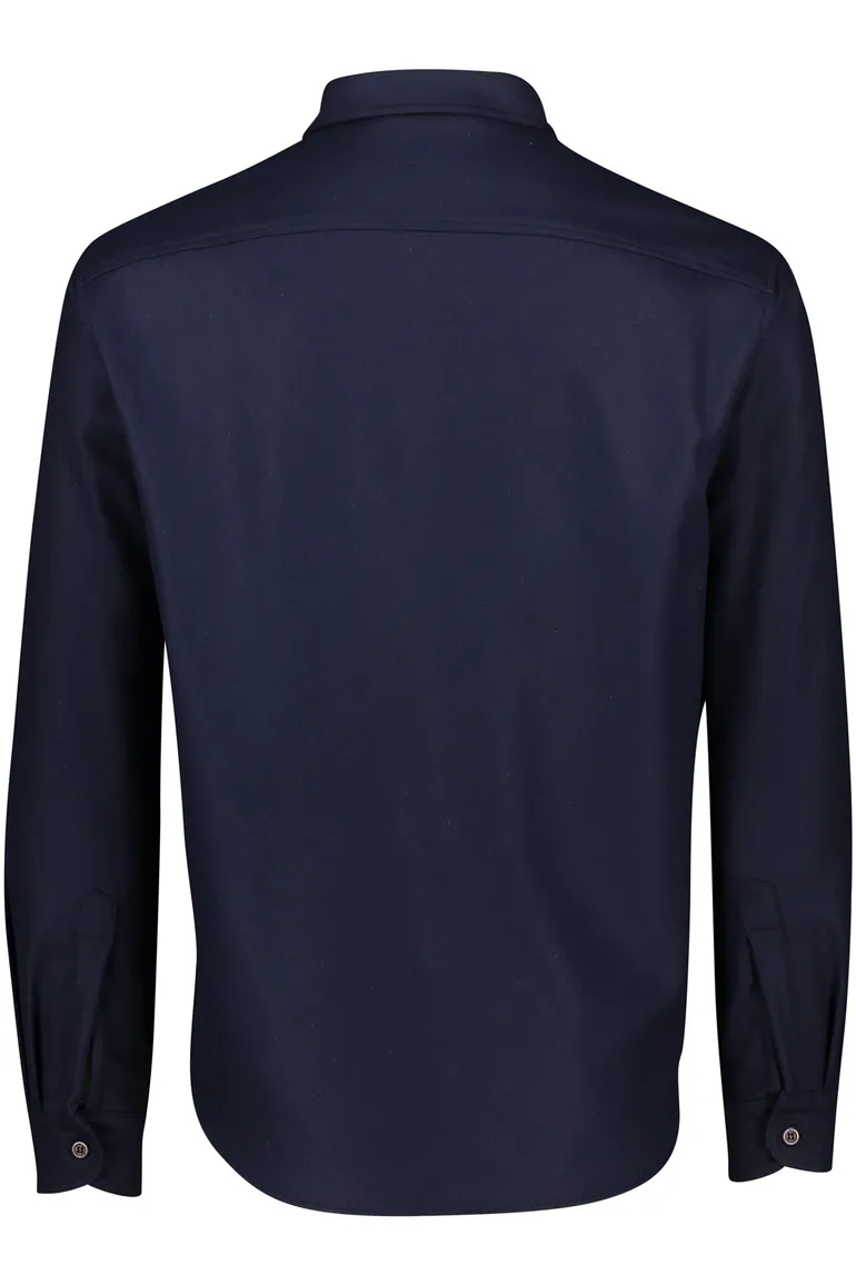 Paul & Shark overshirt effen donkerblauw wol