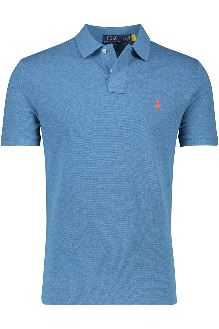 Polo Ralph Lauren polo blauw gemeleerd custom fit