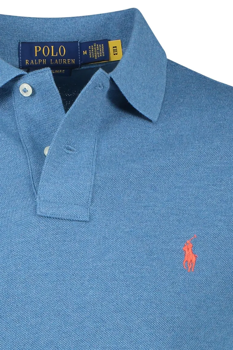 Polo Ralph Lauren polo blauw gemeleerd custom fit