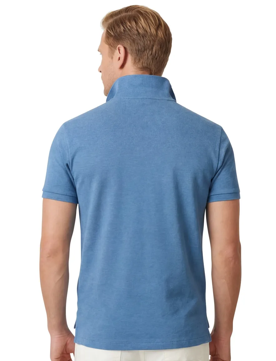 Polo Ralph Lauren polo blauw gemeleerd custom fit