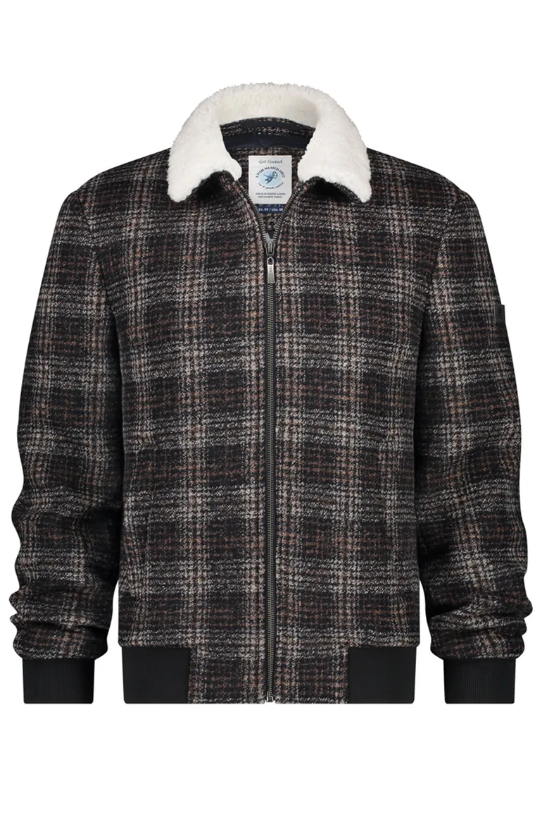 A Fish Named Fred jack bruin geruit rits slim fit