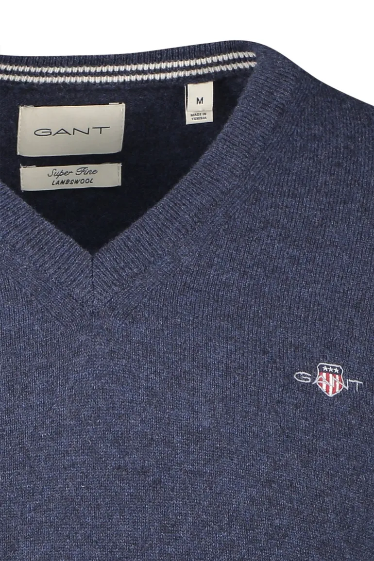Gant trui donkerblauw wol