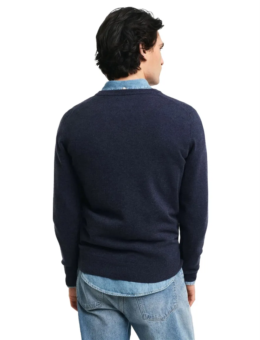 Gant trui donkerblauw wol