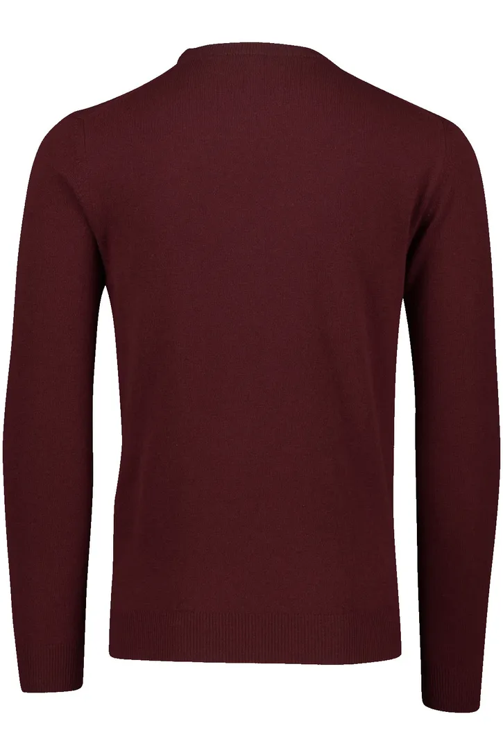 Gant trui rood effen lamswol ronde hals