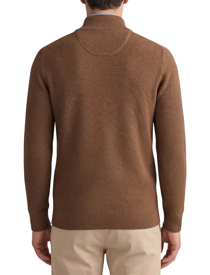 Gant vest effen bruin katoen normale fit