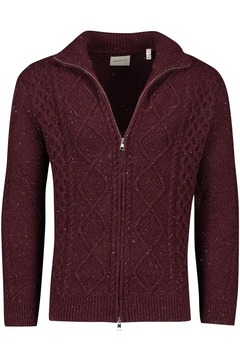 Gant vest rood boredeaux gebreid