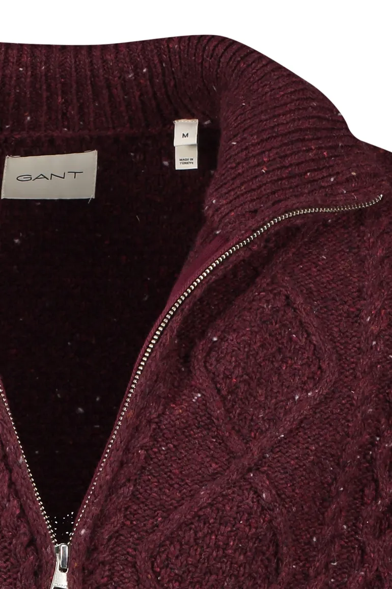 Gant vest rood boredeaux gebreid