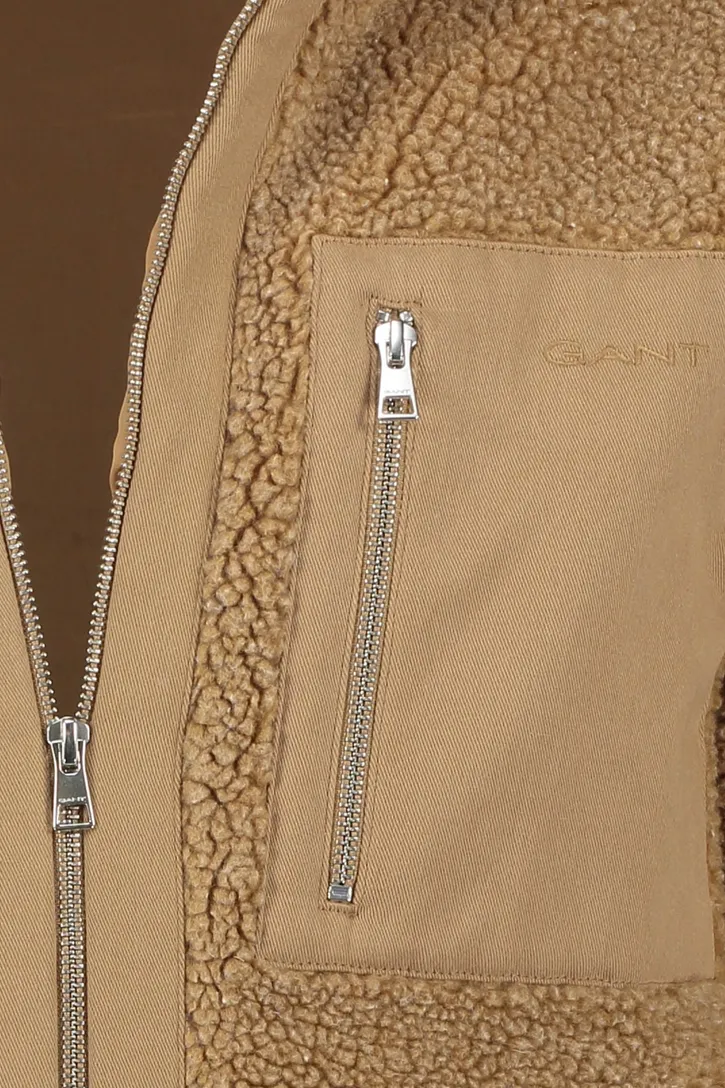 Gant outdoor vest beige uni fleece normale fit