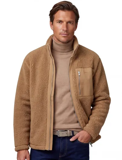 Gant Gant outdoor vest Heece camel fleece normale fit