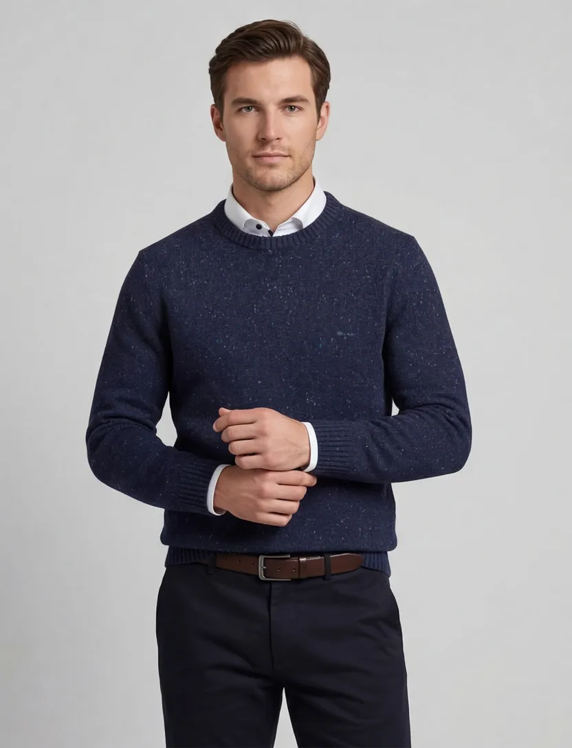 trui Gant donkerblauw wol normale fit