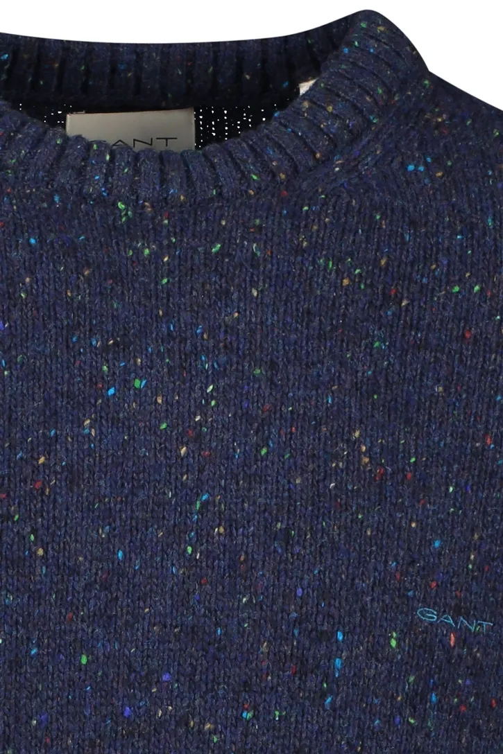 trui Gant donkerblauw wol normale fit