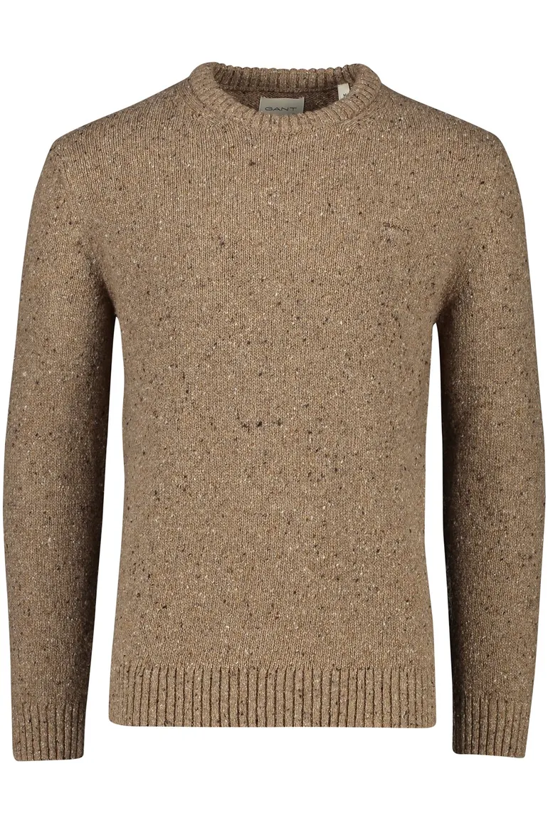 Gant trui beige gebreid ronde hals