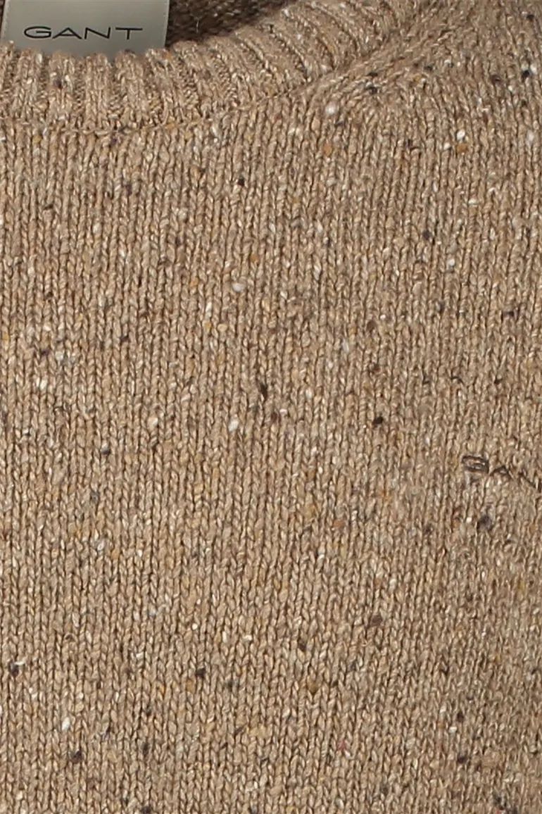 Gant trui beige gebreid ronde hals