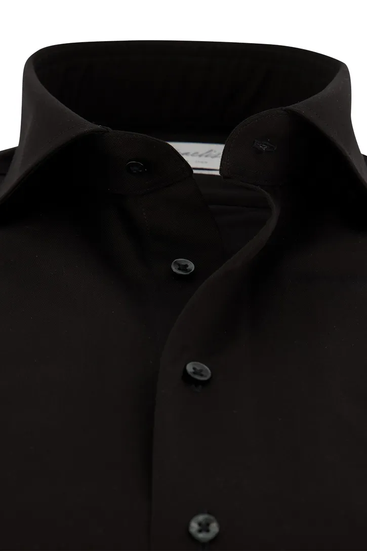 Michaelis business overhemd Slim Fit zwart effen