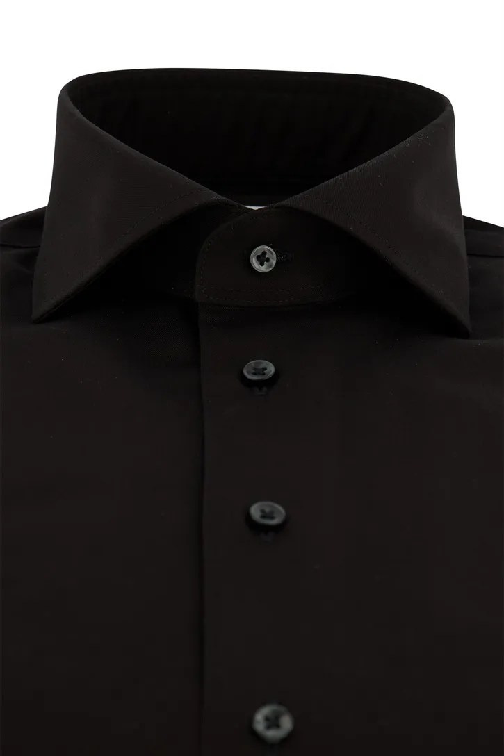 Michaelis business overhemd Slim Fit zwart effen