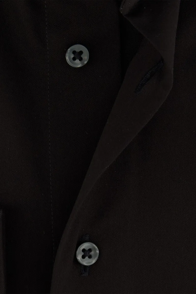 Overhemd Michaelis Slim Fit zwart effen strijkvrij